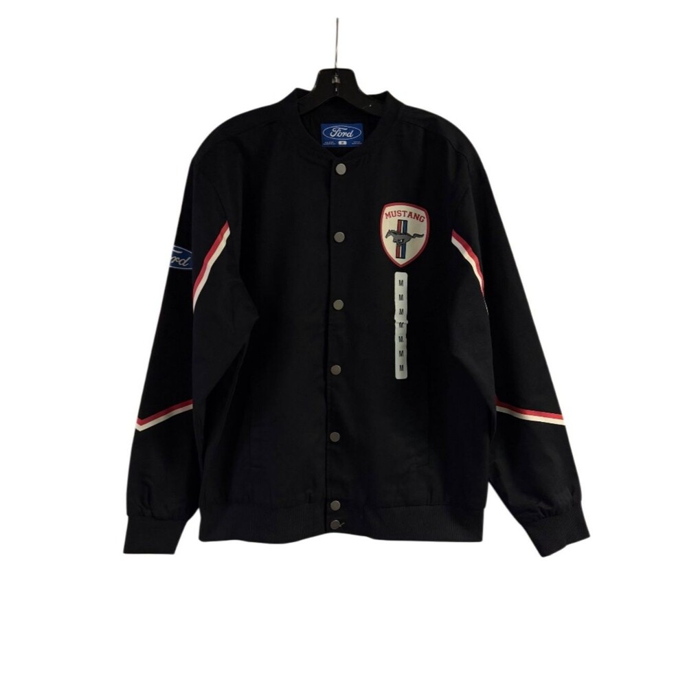 New Ford Mustang Black Racing Bomber Jacket Size M